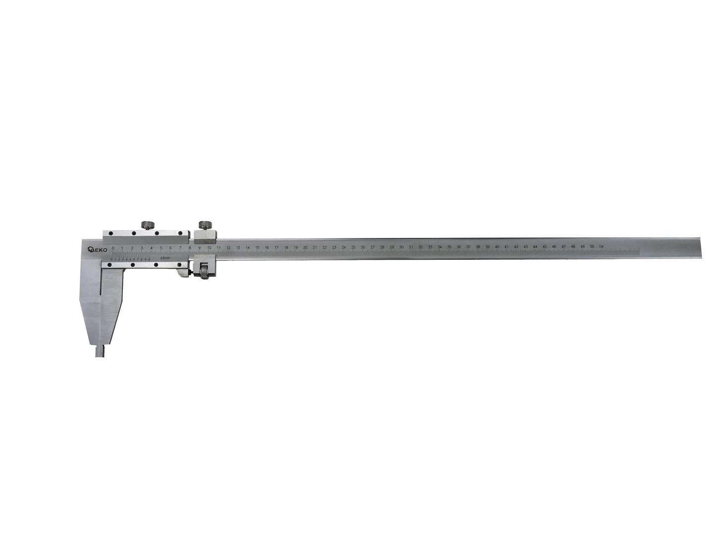BSD Calibrador analógico de precisión 500 mm con estuche de madera para mediciones industriales y artesanales. Ideal para metal y madera.