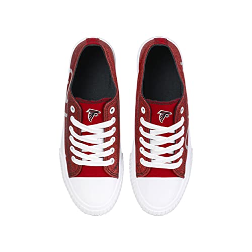 Image of FOCO Womens NFL Team Logo Ladies Fashion Color Glitter Low Top Canvas Sneakers Shoes