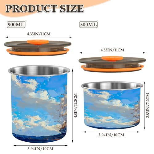 Envase hermético acero inoxidable 500 ml Blueangle miniatura 2