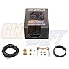 GlowShift Tinted 7 Color 60 PSI Turbo Boost Gauge Kit - Includes Mechanical Hose & Fittings - Black Dial - Smoked Lens - for Diesel Trucks - 2-1/16" 52mm #5