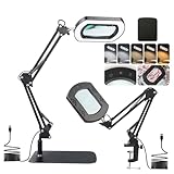 【Base superestable】La lupa con luz y soporte es estable y anti-vibraciones, ideal para colocar en la mesa; la base de clip se puede fijar en bordes de mesas, etc., adaptándose con flexibilidad a diferentes situaciones. Los dos diseños satisfagan distintas necesidades de uso, siendo prácticos y convenientes.