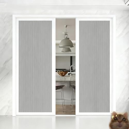 Hggdsac 折りたたみドア アルミフレームとセルラーファブリックを使用した防水格納式折りたたみ スライドドア ガレージ用 穴あけ不要 耐候性良好 風雨・塵埃に強い 開閉スムーズ長期使用可 白いフレーム + 黄色い(W×H:210×220cm)