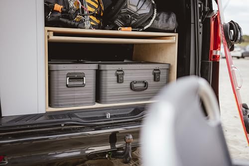 Enders® Alubox Toronto S Grey, 29 Liter, Aluminium Box 1 mm Wandstärke, spritzwasserdicht, stapelbar - Alukiste, Metallkiste, Metallbox mit Deckel - verwendbar als Transportbox, grau #3885