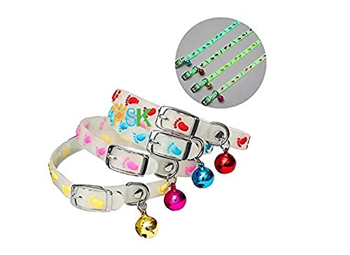 PSK PET MART Cat Kitten Reflective Adjustable Collar Safety Buckle with Bells Cat Radium Adjustable Collar with Bell for Puppy/Kitten (Color May Vary) Pack of 2 (B0922WW58L) Amazon Price History, Amazon Price Tracker