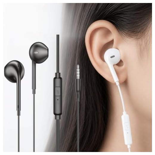 Wired Earbuds 3.5mm in-Ear Earphones with Mic, Ultra Clear Calls & Noise Reduction Headphones, Compatible with iPhone/iPad/Android/Laptop/PC Black