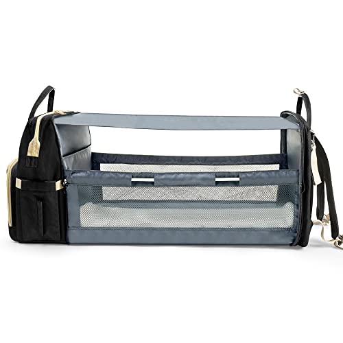 Kompoll Diaper Bag Backpack, Multifunction Waterproof Large Travel Baby Changing Bags Travel Back Pack For Dad/Mom, Baby Stuff Organizer Backpack With Changing Station, Baby Registry Search (Black) #TOP7