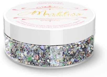 MARBLERS Cosmetic Grade Glittery Mica Powder [Black Magic] 0.14oz (4g) | Glica | Non-Toxic | Vegan | Cruelty-Free | Eyeshadow, Nail Polish, Nail Art | Festival, Rave & Party Makeup | Body & Face