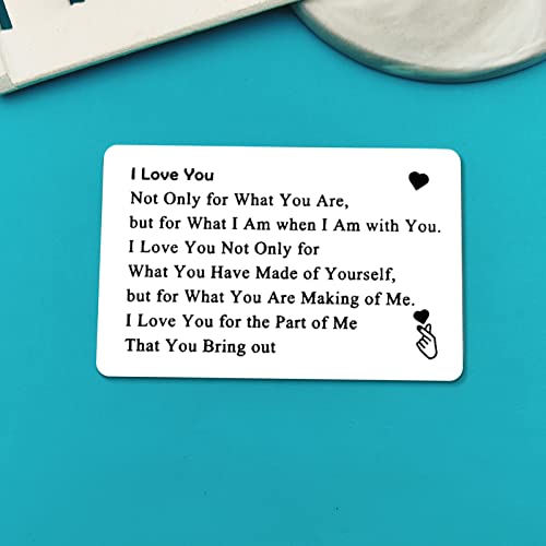 Xiahuyu Engraved Wallet Card Insert for Boyfriend Husband I Love You Gifts for Him Christmas Birthday Gifts Valentines Day Gifts Anniversary Present for Him2