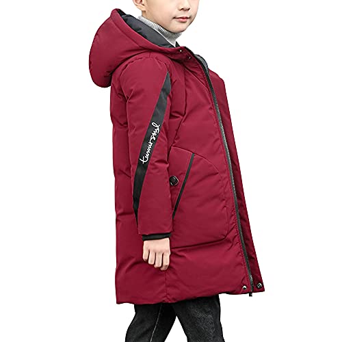 Phorecys Boys' Mid-Long Winter Coat Warm Outerwear Jacket Hooded Puffer Outwear2