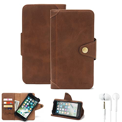 K-S-Trade Étui Housse á Rabat Compatible avec HTC Desire 728G Dual SIM Couvercle Couverture Portefeuille+ ÉCOUTEURS avec Pare-Chocs Pouchette Protection...