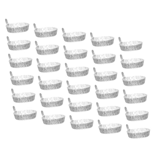 COLLBATH Weighing for Lab 30pcs Aluminum Foil Trays Sample Weighing Trays Digital Scale Weigh Boat Easy to Clean