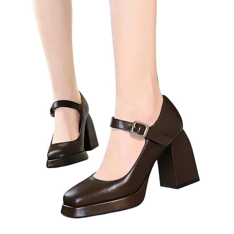 Scarpe Tacco Donna,Eleganti Scarpe con Tacco Alto e Plateau in Stile Vintage