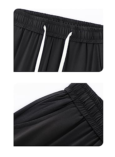 REHJJDFD Men Thin Casual Pants Men Quick-Drying Cool Ice Silk Pants Men Baggy Wide Leg Straight Trousers4