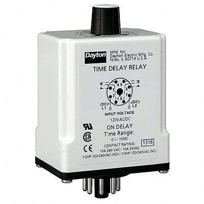 Time Delay Rlay, 24Vac/Dc, 10A, Dpdt, 9 Sec.