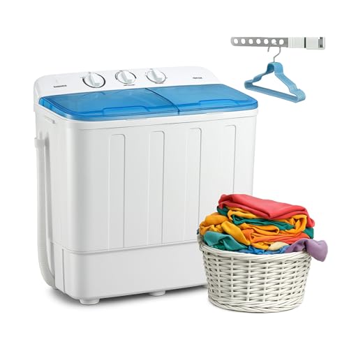 Sportpulse 18lbs Portable Mini Twin Tub Washing Machine with Drying