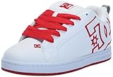 DC Men's Court Graffik Casual Low Top Skate Shoe Sneaker, White/Red/Grey, 10.5