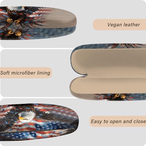 Image of Eyeglasses Case Hard Shell Protective Case for Glasses Eyeglass Box with Cleaning Cloth for Boys Men Man Cute Aesthetic