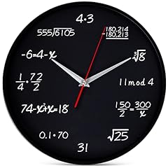 Bernhard Products Math Wall Clock Black 12 Inch Silent Non Ticking Unique Gift for Bernhard Products Math Wall Clock Black 12 Inch Silent Non Ticking Unique Gift for product