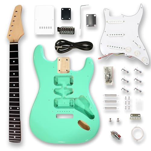 DIY Electric Guitar Kits okoume Body maple neck & composite ebony fingerboard Black product thumbnail 13