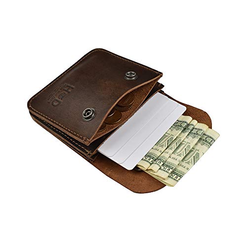 Hide & Drink, Wide Wallet with Slots for Cards, Coins, and Folded Bills, Cash Organizer, Coin Case, Travel Accessories, Full Grain Leather, Handmade, Bourbon Brown3
