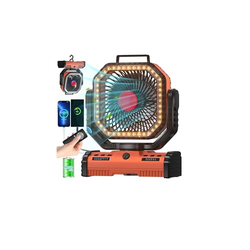 ADUST 12 Inch Camping Battery Operated Powered Fan with LED