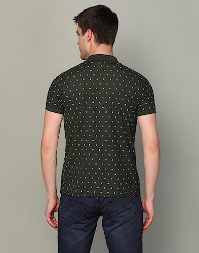 Image of INKKR Men's Printed Polo Neck Half Sleeve Multicolor T-Shirt