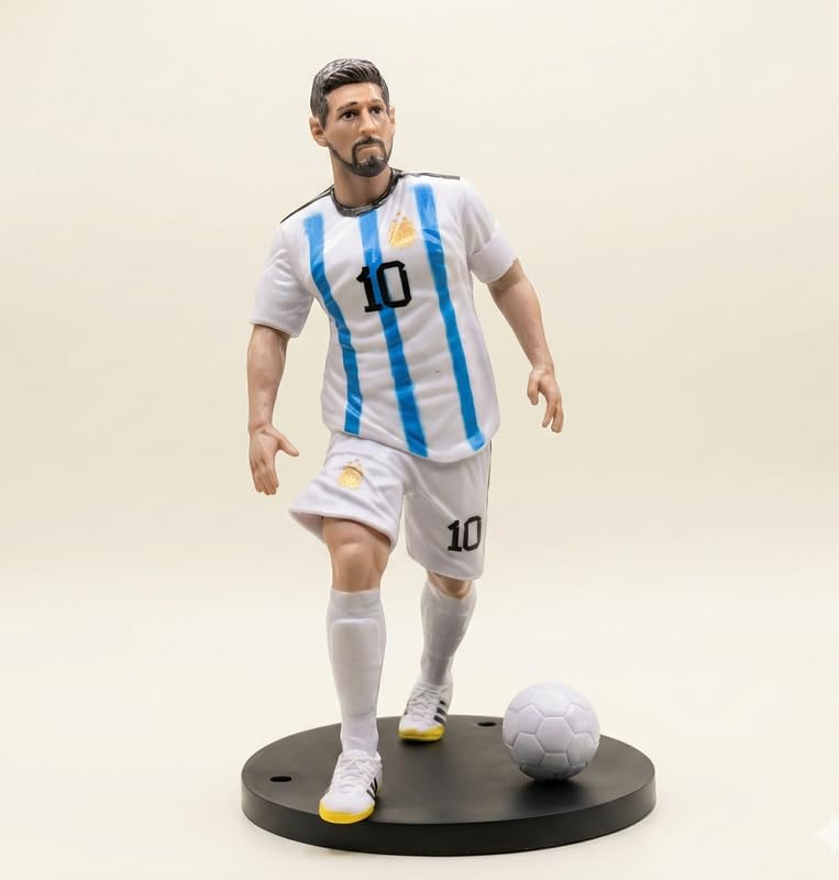 Image of No.10 Football Star Action Figure 16 CM Static Collectible Toy with Stand and Ball Sports Player Figurine Showpiece for Kids Adults Desk Shelf Decor Gift for Football Fans