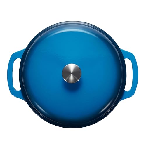 image for Amazon Basics Cast Iron Dutch Oven Pot with Lid, Enameled, Round, Dual