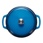 Amazon Basics Cast Iron Dutch Oven Pot with Lid, Enameled, Round, Dual Handles, Heavy-Duty, Small, 4.3-Quart, Blue - Image 3