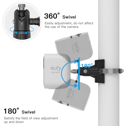 HOLACA Universelle Masthalterung für Arlo Pro 4 Arlo Pro 3 Arlo Pro 2 eufyCam 2C/2C Pro/3/3C eufyCam 1 und 2 eufyCam E Arlo Ultra Arlo Ultra 2-Überwachungskamera(schwarz 2pack)