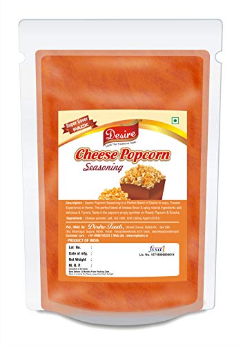 Image of Desire Cheese Popcorn Seasoning Powder, 1kg | Ideal for Popcorn, Nachos, Pasta, Pizza & French Fries | Elevate Your Snacks with Rich, Creamy Cheese Flavor