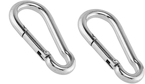 2 Alazco Heavy Duty Galvanized Steel Carabiner Snap Link Hook For Camping Pet Leash Boating Fishing 2-3/8" Long with 1/4" Clearance