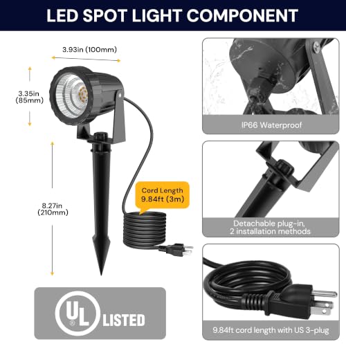 Image of L LOHAS LED Halloween Spotlights Outdoor Orange and Purple Dusk to Dawn 12W