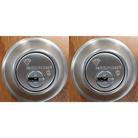 Set of 2 High Security Mul-T Lock Cronus Junior Deadbolts with 5 Keys (Both keyed Alike) (Stainless Steel) Cover