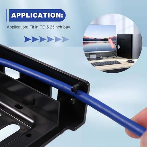 Panel frontal USB 3.0 doble para bahía 5.25 pulg, negro miniatura 4