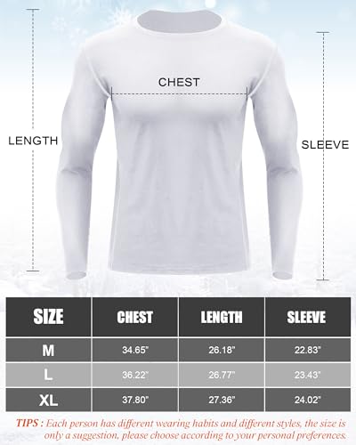 Hicarer 4 Pack Men's Thermal Compression Shirts Long Sleeve Fleece Lined Quick Dry Tops Athletic Base Layer for Winter Skiing2