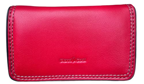 Gianni Conti Portefeuille en cuir, blocage RFID, porte-monnaie zippé, boîte cadeau 588359, Rouge et bleu marine., 12.5cm, Classique