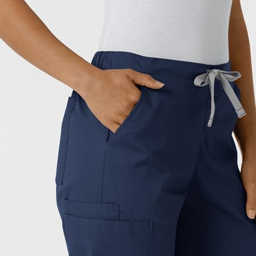Image of Wink W123 Women's Flex-n-Reach Track Scrub Pant, Black, Large Petite