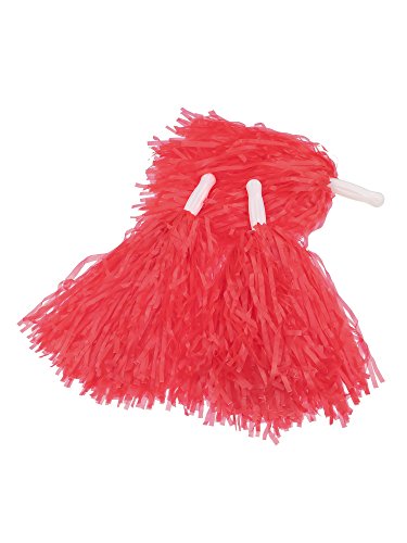 12 Pièces Cheerleading Pom Poms Pompons Sport Danse en Plastique Pom Pom pour Le Sport Spirit Cheering (Rouge)