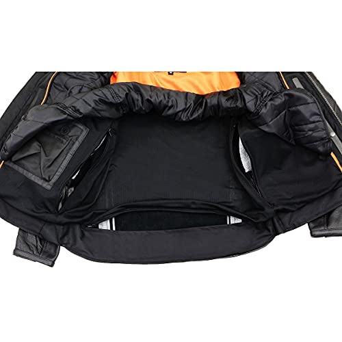 Image of Milwaukee Leather Men's Black Cowhide Quilted Pattern Scooter Style Racing Jacket MLM1545