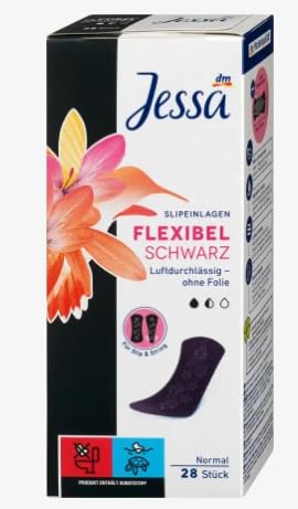 Jessa Slipeinlagen Normal Schwarz + Flexibel, 1 x 28 St