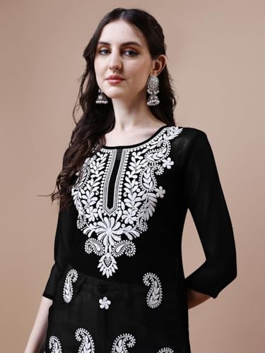 Image of EthnicJunction Women's Georgette Straight Fit Tunic Tunic