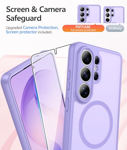 Image of FNTCASE for Samsung Galaxy S26-Ultra Case: [Fit for Magsafe] [Full Camera Protection] Translucent Matte Cases with [Screen Protector] Military Grade Shockproof Protective Phone Cover - Light Purple