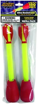 Stomp Rocket Original Refill - 2 Ultra LED Rockets Only, Soar 100ft in The Air - Fun Outdoor Toy for Kids Day and Night - Gift for Boys and Girls Age 5+ Years Old