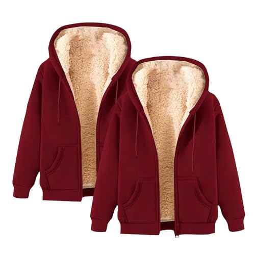 Veste à capuche avec fermeture éclair doublée Sherpa pour un hiver bien au chaud