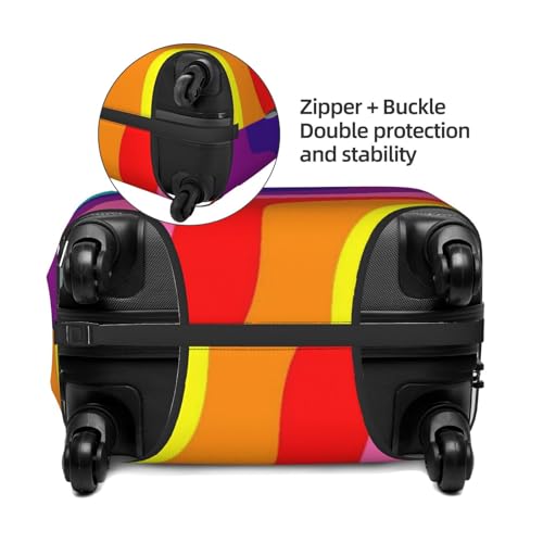 Travel Luggage Cover, High Elasticity Zipper Closure Luggage Suitcase Protector, Anti-Scratch Luggage Case Bag - Fits 19-32 inch Luggages (LGBT Pride Rainbow Flag Colorful)4