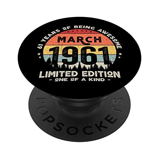 Regalo 61 años Cumpleaños Hombre Mujer - Marzo 1961 PopSockets PopGrip Intercambiable