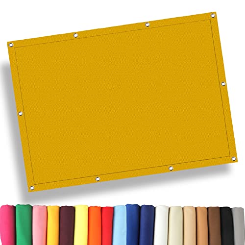 Sonnensegel 1.6 x 3.2 m Sonnensegel Rechteckig Wasserdicht, Sonnenschirme Markisen Sonnenschutz 98% UV Schutz für Balkon Camping Terrasse Pergola, Gelb