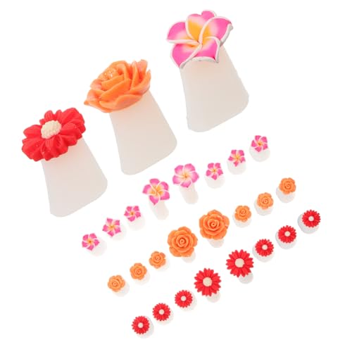 PartyKindom Silicone Toe Separators for Nail Polish 24pcs Flower Toe Spacers Bunions