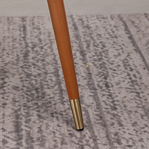 Lunling Faux Leather Upholstered Chair Mid Century Modern Dining Chairs Orange With Walnut Wood Frame For Kitchen Dining Living Room Chairs（Orange 1Pcs） #TOP5